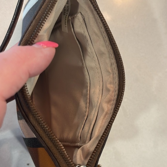 Coach Signature Women Wristlet/Wallet Brown Black Cream Strap Zipper PVC Leather - Picture 5 of 9